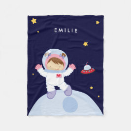 Astronautflicka {brunetten} fleecefilt