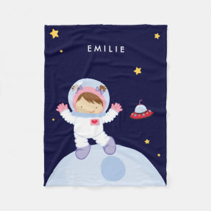 Astronautflicka {brunetten} fleecefilt
