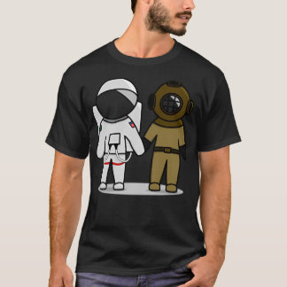 Astronautillustration och diverillustration t shirt