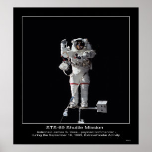AstronautJames S. Voss rymden går Poster