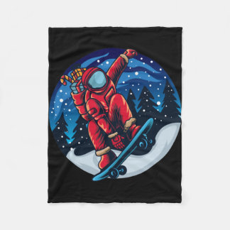 Astronautjultomte med skateboard fleecefilt