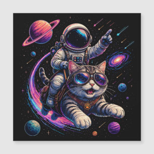 Astronautkatt som rider genom rymden