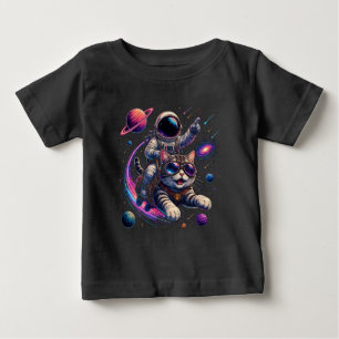 Astronautkatt som rider genom rymden t shirt
