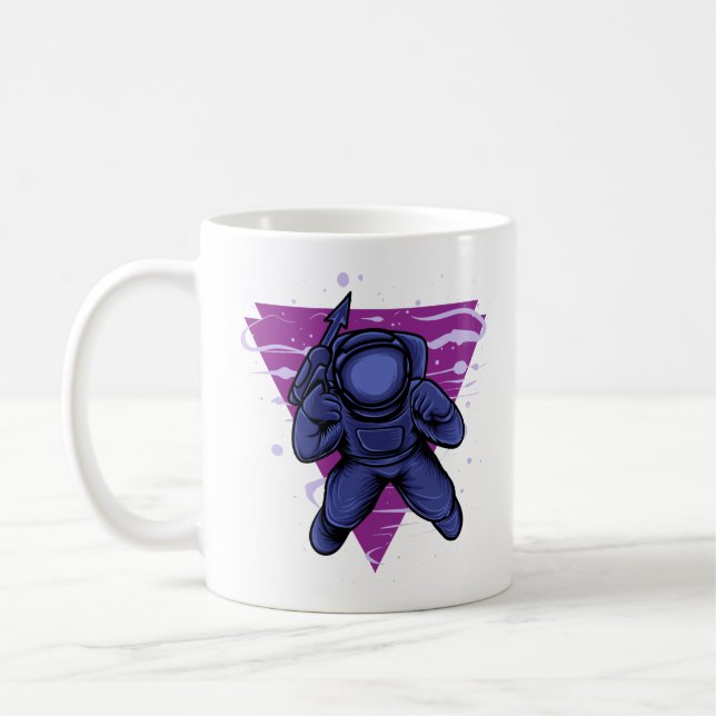 Astronautkrig i rymden kaffemugg (Vänster)
