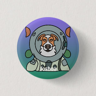Astronautminimalistisk hund i rymden   Lustigt och Knapp