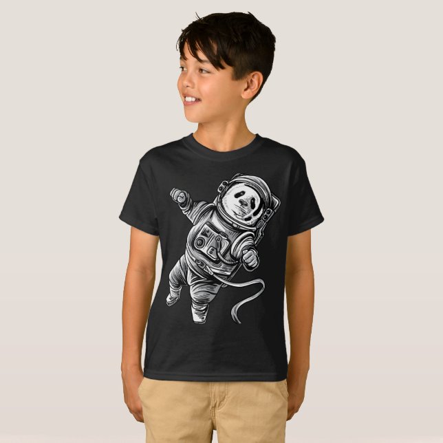 AstronautPanda i utrymmePandabjörnen Astropanda T Shirt (Hel framsida)