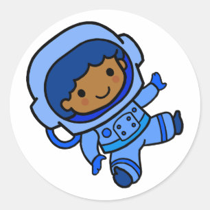 Astronautpojke Runt Klistermärke