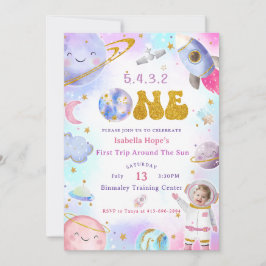 Astronautrymmet första Resa runt Sol-födelsedagen Inbjudningar