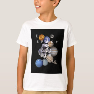 astronautrymmet uppdrag solsystemsplattor t-shirt