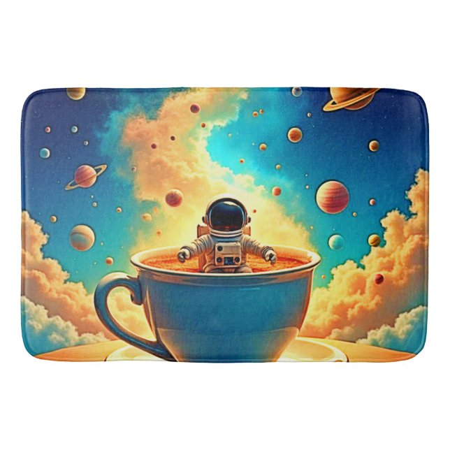 Astronaut's Coffee Cosmos Journey Badrumsmatta (Framsidan)