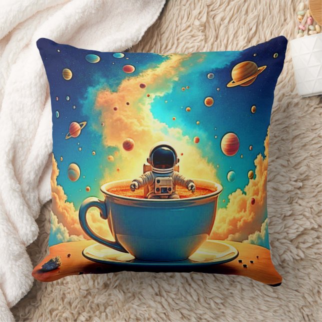 Astronaut's Coffee Cosmos Journey Kudde (Filt)