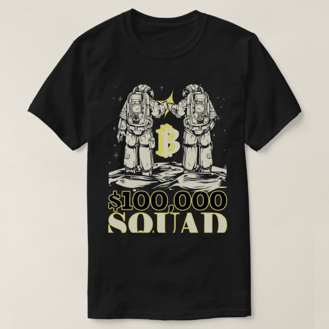 Astronauts Crypto Currency Trader 10000 Bitcoin m T Shirt (Design framsida)