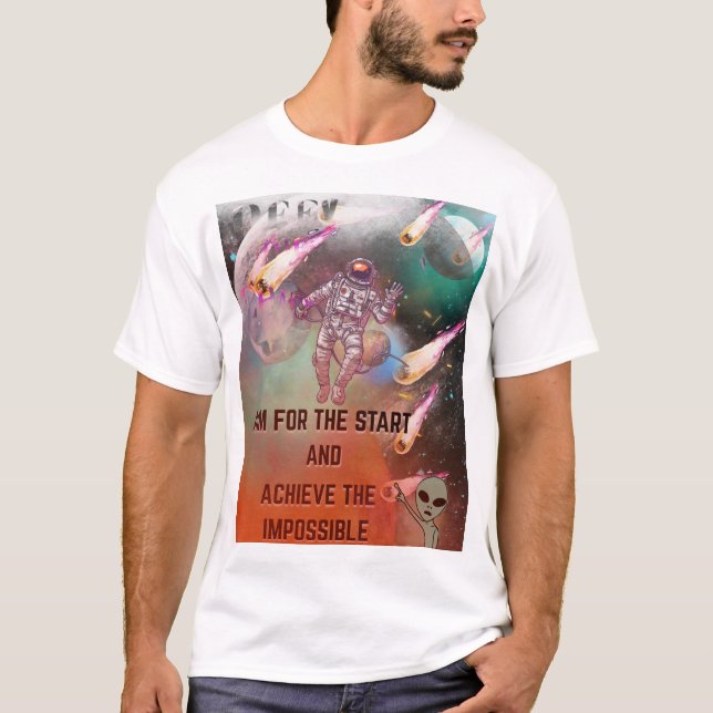 Astronauts kosmetiska Uppdrag - Defy Gravity & Cha T Shirt (Framsida)