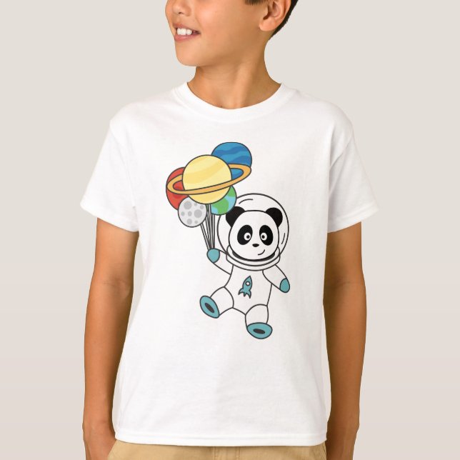 Astronauts Pandas Planet Earth Space T Shirt (Framsida)