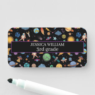 Astronauts Planets Space, Back to school Barn Namnbricka