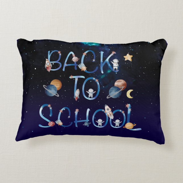 Astronauts Planets Space, back to school Prydnadskudde (Baksidan)