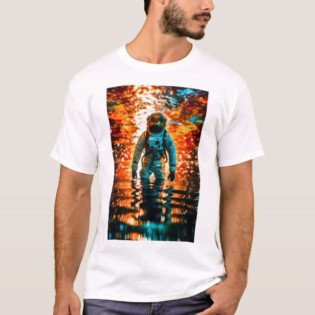 Astronauts resa - Gående Stellar Seas T Shirt (Framsida)
