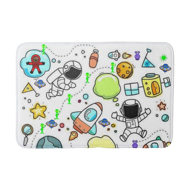 Astronauts Utomjordingar Bathroom Bath Mat Badrumsmatta (Framsidan)