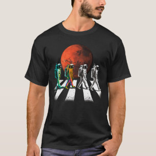 Astronauts Walking on Pedestrian Lane in Space Occ T Shirt