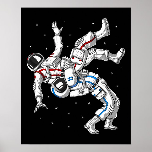 Astronauts Wrestling Poster (Framsidan)