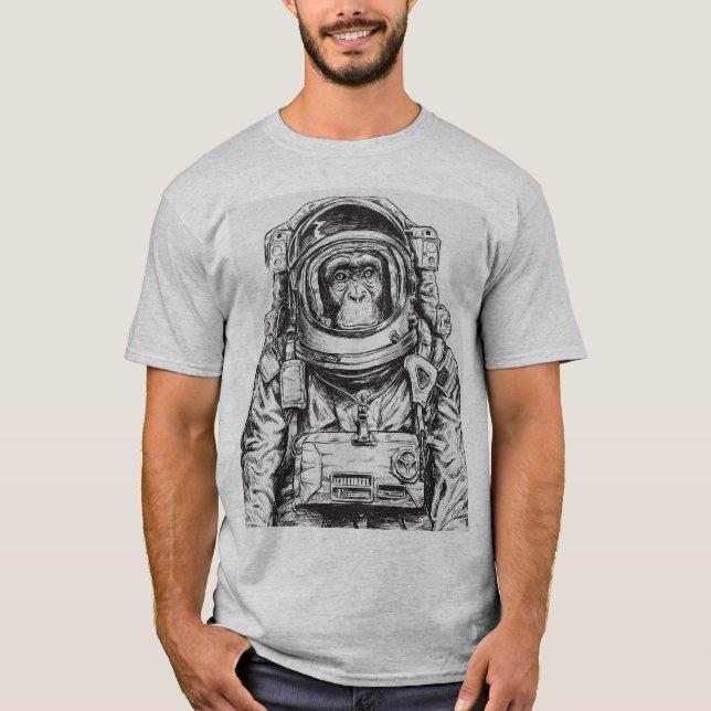 Astronautschimpans T Shirt (Framsida)