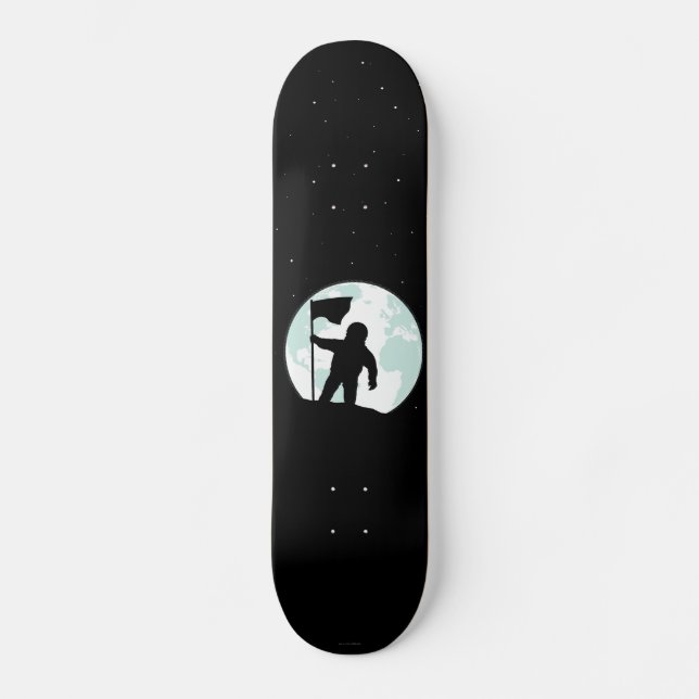 AstronautSilhouette Old School Skateboard Bräda 21,6 Cm (Framsida)