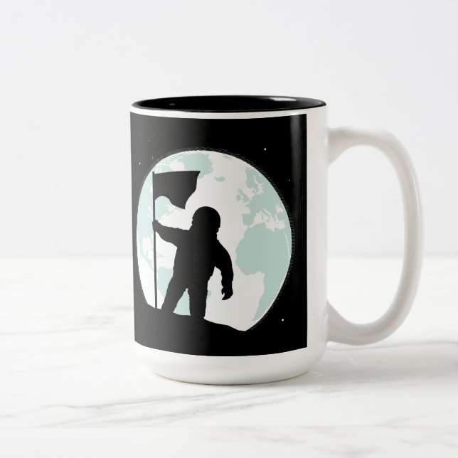AstronautSilhouette Två-Tonad Mugg (Höger)