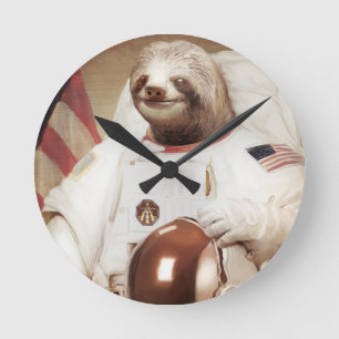 astronautsloth rund klocka