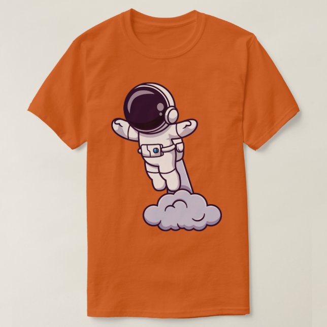 Astronautstart på rymdens Tecknad T Shirt (Design framsida)