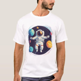 Astronautundersökning av färgstarka solsystem t shirt