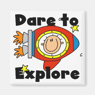 Astronaututmaning att undersöka Tshirts och gåvo Magnet