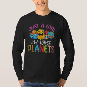Astronomer bara en flicka som Kärlek planets Scien T Shirt
