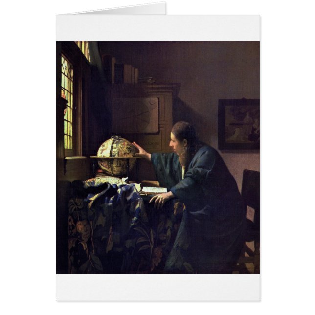 Astronomer från Johannes Vermeer Hälsningskort (Framsidan)