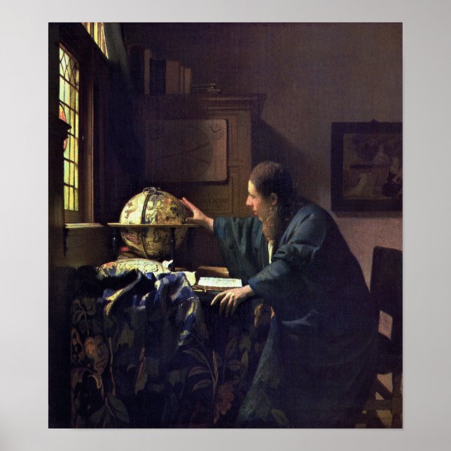Astronomer från Johannes Vermeer Poster (Framsidan)