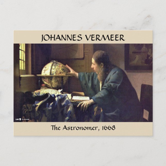 ASTRONOMER, Johannes Vermeer, 1668 Vykort (Framsida)
