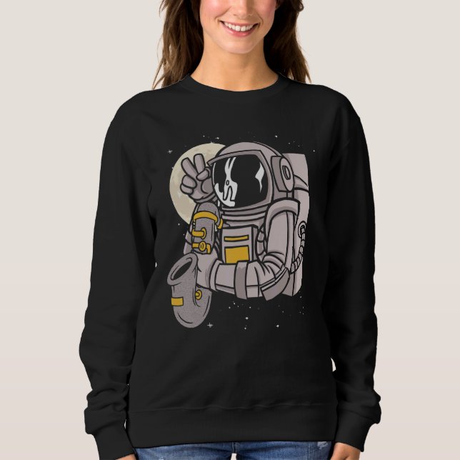 Astronomer Playing Saxophone T Shirt (Framsida)
