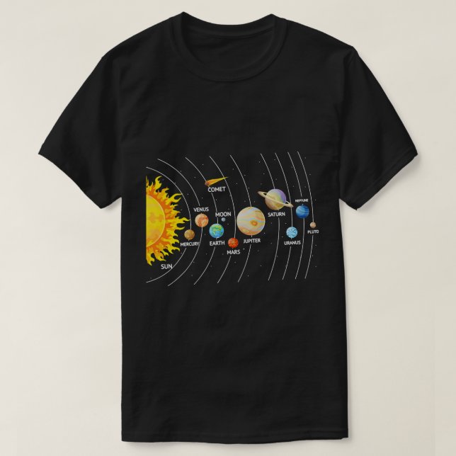 Astronomi Älskare Älskare Shirt Space Fläkt Solar  T Shirt (Design framsida)
