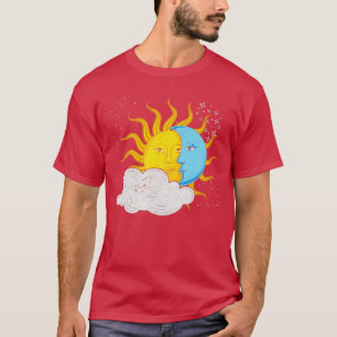 Astronomi Älskare Celestial Bodies Måne Sol Astrol T Shirt