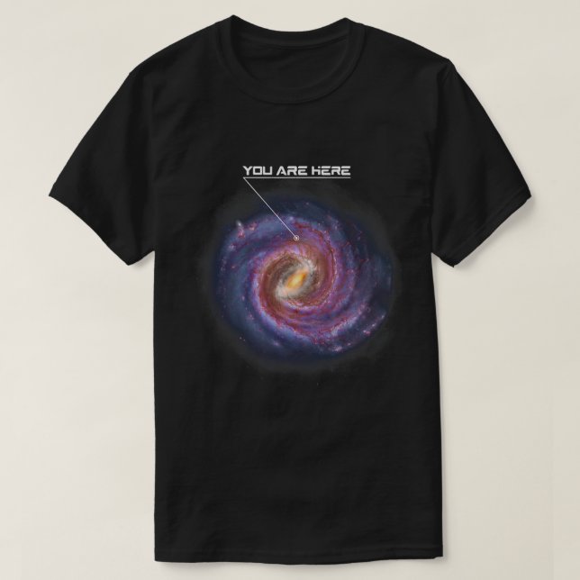 Astronomi Älskare du är här Astronomi Mjölkaktig v T Shirt (Design framsida)