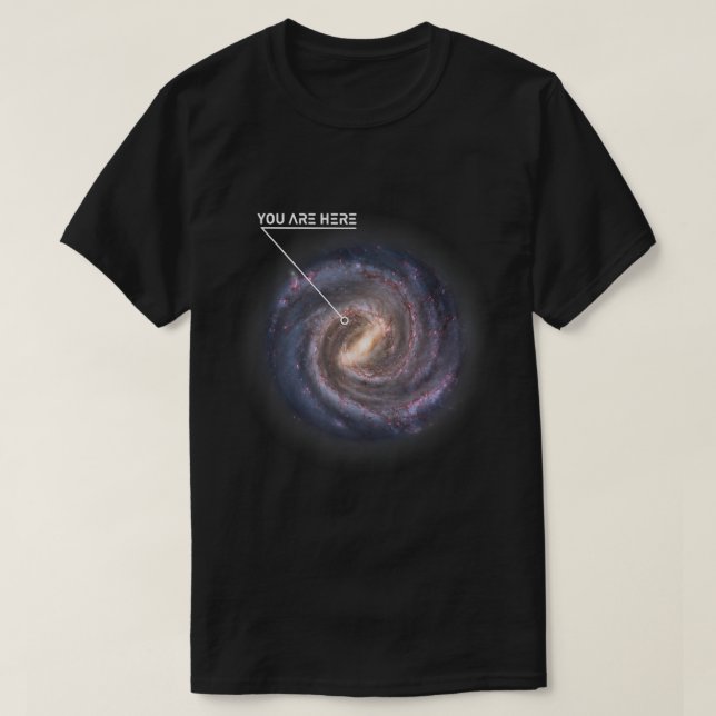 Astronomi Älskare du är här Galaxy Astronomy Mjölk T Shirt (Design framsida)