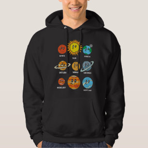 Astronomi Älskare Kids Sol och Planets Galaxy Spac Hoodie
