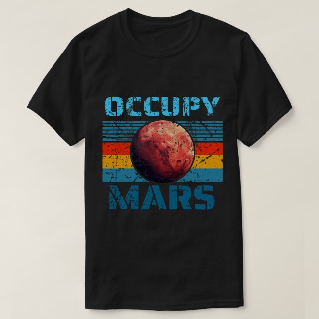 Astronomi Älskare Mars upptar astronomirymdUtforsk T Shirt (Design framsida)