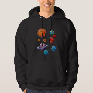 Astronomi Älskare Planets Sol Solar System Astrono Hoodie