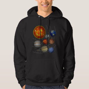 Astronomi Älskare Planets Sol Universe Galaxy Oute Hoodie