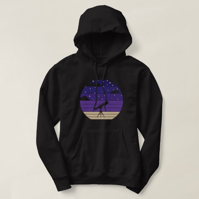 Astronomi Älskare Retro Astrophopher Cosmologis Hoodie (Design framsida)