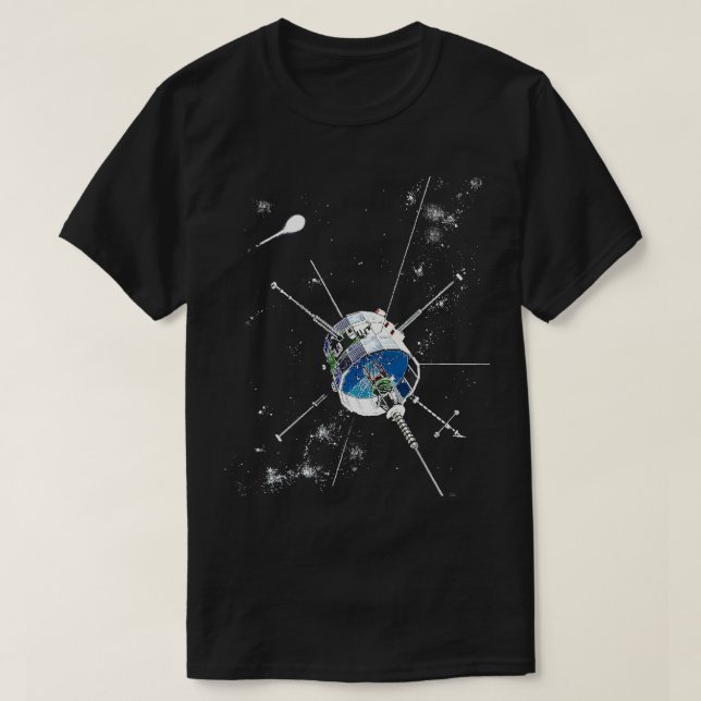 Astronomi Älskare Satellite Explellite Space Astro T Shirt (Design framsida)