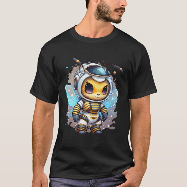 Astronomi Bee Astronaut Space Scientist Exploring T Shirt (Framsida)