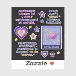 Astronomi blå lila och gul  klistermärken