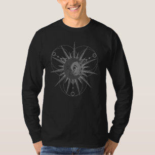 Astronomi Bohemisk Estetik Halvmåne Sol Ast T Shirt