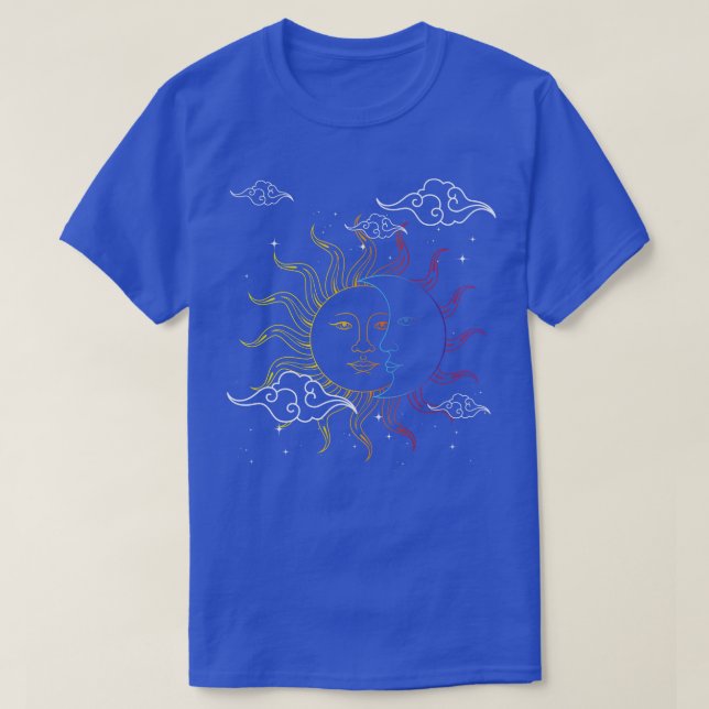 Astronomi Boho Sol Måne Celestial Bodies Astrology T Shirt (Design framsida)